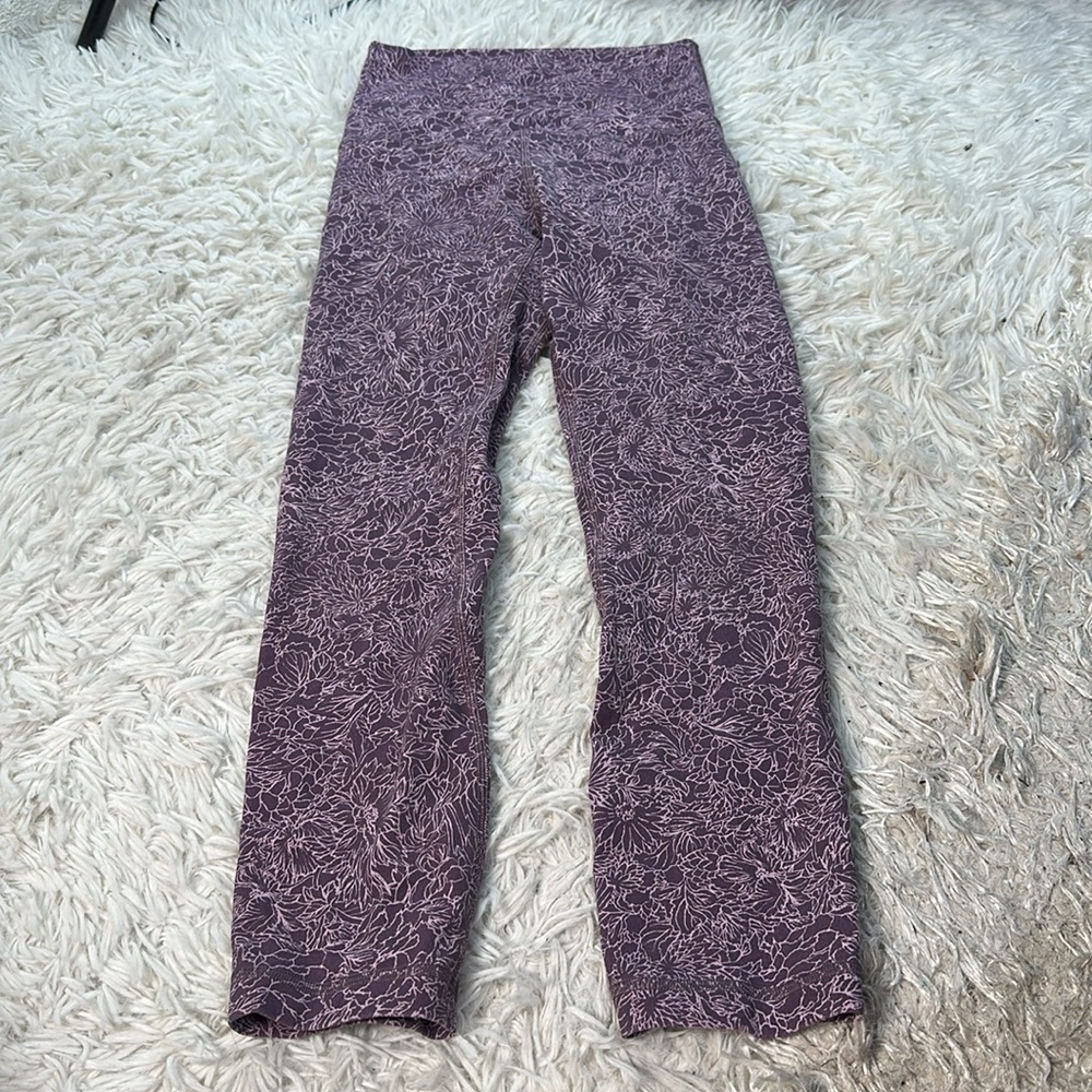 Lululemon Align Crop *21" Arabesque Antoinette Smoky Quartz